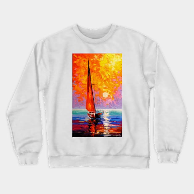 Sailboat Crewneck Sweatshirt by OLHADARCHUKART